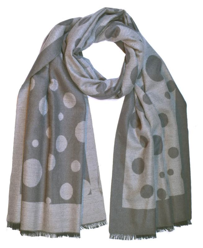 Scarf Shawl Viscos fleecy Points Dark Grey Light Grey